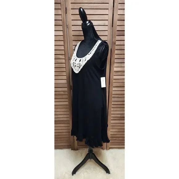 Style & Co New Women's Black Sleeveless Knee Length Cotton Dress Size Medium M - Picture 5 of 8